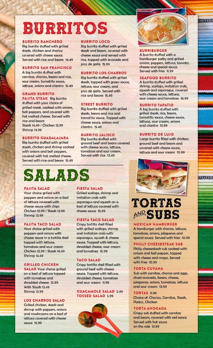 Los Charros Menu - Image 1